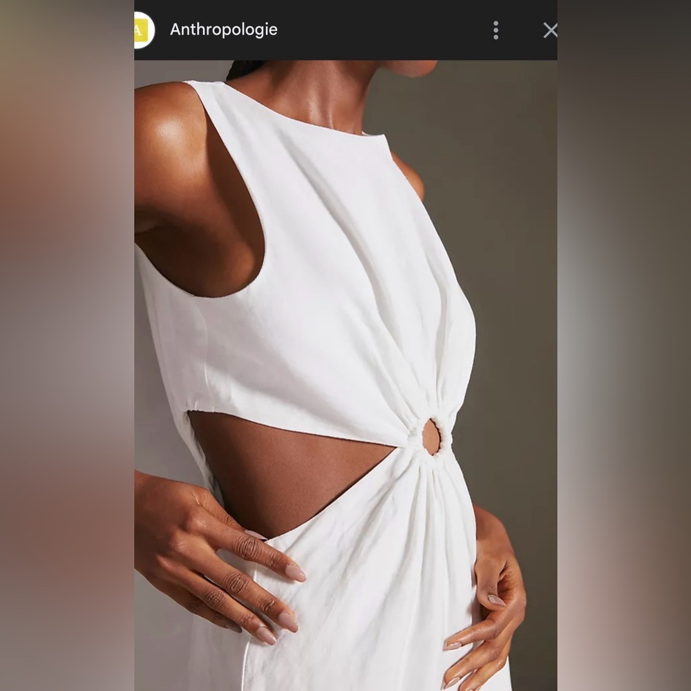 Anthropologie En Saison White Cut-Out midi Dress